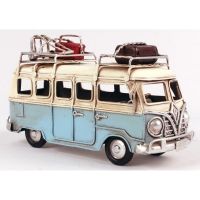 Light Blue VW Camper Van Scale Model