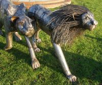 “Aslana Lioness" and "Prince of the Pride Lion” Garden Sculpture