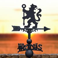 Cast Iron & Steel Lion & Staff Weathervane