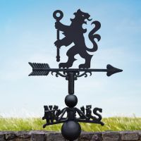 Cast Iron & Steel Weathervane with Lion & Staff Topper