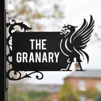 Liver Bird Wall Bracketed House Name Sign in Situ Outside