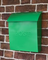 Lockable Green Billingham Contemporary Wall Mounted Post Box