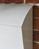 Close Up Of The Modern Lockable White Billingham Post Box Close Up Of The Modern Lockable White Billingham Post Box