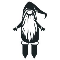 Long Bearded Gonk Gnome Silhouette in a Black Finish