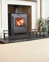 Long Black Low Fireside Fender Guard in Situ