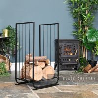 Long Contemporary Log Holder in Situ Next to the Fireplace