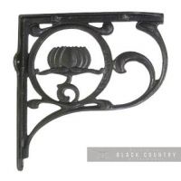 "Lotus Flower" Shelf Bracket in a Black Finish