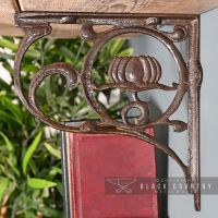 Side View of the "Lotus Flower" Iron Shelf Bracket