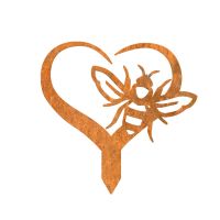 Close-Up of Rustic "Loving Nature" Bee Grave Marker  Close-Up of Rustic "Loving Nature" Bee Grave Marker