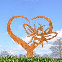 Rustic Grave Marker Ground Spike "Loving Nature" Bee Motif Rustic Grave Marker Ground Spike "Loving Nature" Bee Motif