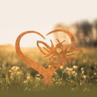 Rustic Grave Marker Ground Spike "Loving Nature" Bee Topper in Situ Rustic Grave Marker Ground Spike "Loving Nature" Bee Topper in Situ