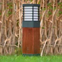 "Scandinavian" Wood and Steel Bollard Light in Situ "Scandinavian" Wood and Steel Bollard Light in Situ