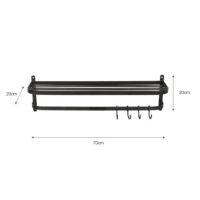Black Steel Luggage Rack & Hook Rail Measurements Black Steel Luggage Rack & Hook Rail Measurements