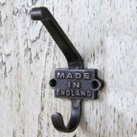 Iron Coat Hook With "Made In England" Imprinted Into The Back Plate Iron Coat Hook With "Made In England" Imprinted Into The Back Plate