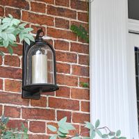 "Maine" Traditional Bronze "Candle Stye" Lantern in Situ by the Front Door