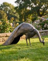 Majestic Peacock Sculpture Digital Illustration