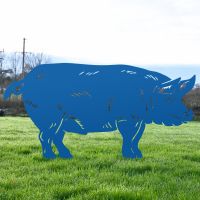 Blue Pig Silhouette in Situ 