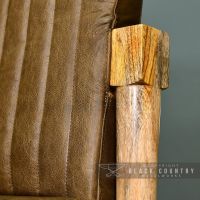 Mango Wood & Olve Goat Leather Finishes on the Chair