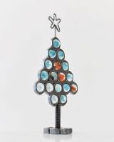 Scrap Materials Christmas Tree Sculpture side view