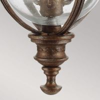 Marlow Three Bulb Traditional Hanging Chain Lantern in Bronze Ornate Finial