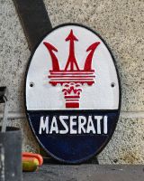 Cast Iron "Maserati" Sign Cast Iron "Maserati" Sign