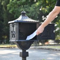 Front Opening Door on the Front of the Matt Black Freestanding Huntingdon Post Box