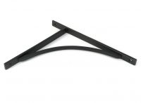 Close-Up of Matte Black "Appleton" Traditional Arched Shelf Bracket - 314mm x 250mm