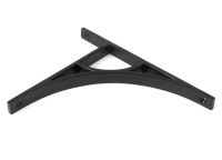 Close-Up of Matte Black "Ascension" Arched Crescent Shelf Bracket - 260mm x 200mm