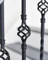 Matte Black "Enfield" Double Basket Stair Spindle - Spindle ONLY - No Brackets in Situ