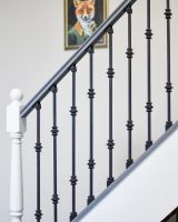 Matte Black "Enfield" Double Knuckle Stair Spindle in Situ Matte Black "Enfield" Double Knuckle Stair Spindle in Situ