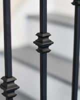 Close-Up of Matte Black "Enfield" Double Knuckle Stair Spindle - Spindle ONLY - No Brackets Close-Up of Matte Black "Enfield" Double Knuckle Stair Spindle - Spindle ONLY - No Brackets