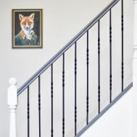 Matte Black "Enfield" Double Twist Stair Spindle - Spindle ONLY - No Brackets