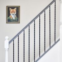 Matte Black "Enfield" Rope Twist Stair Spindle - Spindle ONLY - No Brackets  Matte Black "Enfield" Rope Twist Stair Spindle - Spindle ONLY - No Brackets