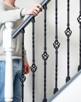 Matte Black "Enfield" Single Basket Stair Spindle to Scale Matte Black "Enfield" Single Basket Stair Spindle to Scale