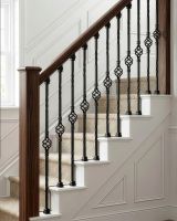 Matte Black "Enfield" Single Basket Stair Spindle digital illustration new