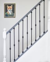 Matte Black "Enfield" Single Knuckle Stair Spindles in Situ in the Home Matte Black "Enfield" Single Knuckle Stair Spindles in Situ in the Home