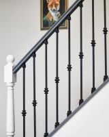 Matte Black "Enfield" Single Knuckle Stair Spindles in Situ Matte Black "Enfield" Single Knuckle Stair Spindles in Situ