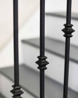 Close-Up of Matte Black "Enfield" Single Knuckle Stair Spindle - Spindle ONLY - No Brackets Close-Up of Matte Black "Enfield" Single Knuckle Stair Spindle - Spindle ONLY - No Brackets
