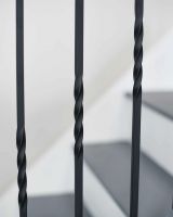Close-Up of Matte Black "Enfield" Single Twist Stair Spindle - Spindle ONLY - No Brackets Close-Up of Matte Black "Enfield" Single Twist Stair Spindle - Spindle ONLY - No Brackets
