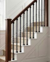 Matte Black "Enfield" Single Twist Stair Spindle digital illustration