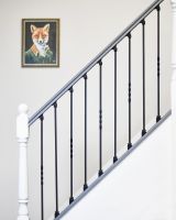 Set of 2 Matte Black Stair Spindles Being Used on Staircase