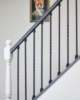 Set of 2 Matte Black "Enfield" Stair Spindles in Situ