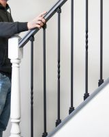 Set of 2 Matte Black "Enfield" Stair Spindles to Scale