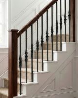 Matte Black "Rowton" Steel Stair Spindles - Spindle ONLY - No Brackets digital illustration