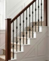 Matte Black "Westford" Steel Stair Spindles - Spindle ONLY - No Brackets digital illustration