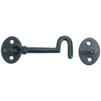 Matte Black Cabin Hook and Eye Latch - Heavy Duty Door & Gate Lock on a White Background Matte Black Cabin Hook and Eye Latch - Heavy Duty Door & Gate Lock on a White Background