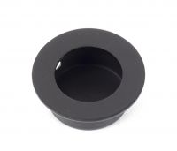 Matte Black Circular Pocket Door Handle - 30mm