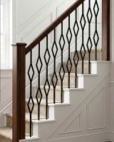 Matte Black Diamond Steel Stair Spindle - Spindle ONLY - No Brackets digital illustration