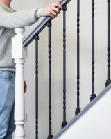 Matte Black "Enfield" Double Twist Stair Spindle to Scale