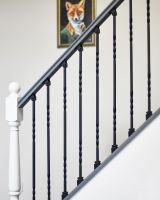 Matte Black "Enfield" Double Twist Stair Spindle in Situ in the Home